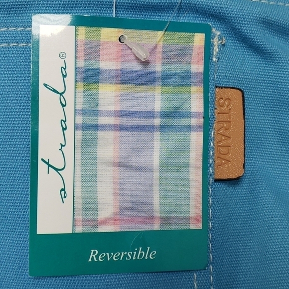 Strada Reversible Canvas Tote NWT Blue or Madra - Picture 3 of 14